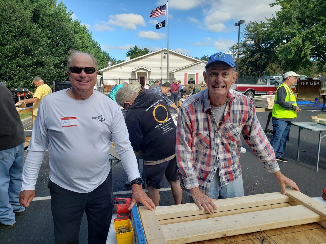VFW Post 1264. Post 1264 Auxiliary and Volunteers were Pleased to Partner with Sleep with Heavenly Peace making 30 plus beds for children.  This is a Good example of how this Post helps with the local Community.  Over 39 Volunteers,  the Post providing all supplies.